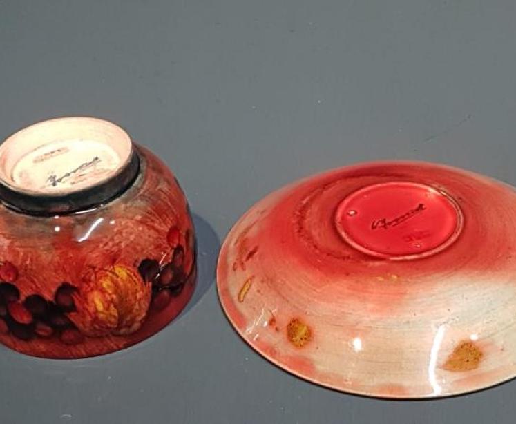 Moorcroft Leaf and Berries Flambe Cup and Saucer - Image 3