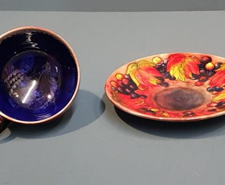 Moorcroft Leaf and Berries Flambe Cup and Saucer - Image 4