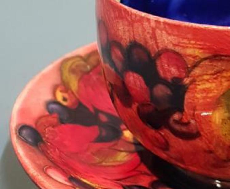 Moorcroft Leaf and Berries Flambe Cup and Saucer - Image 5