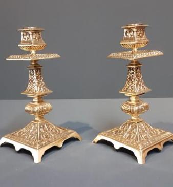 Pair Victorian Brass Candlesticks