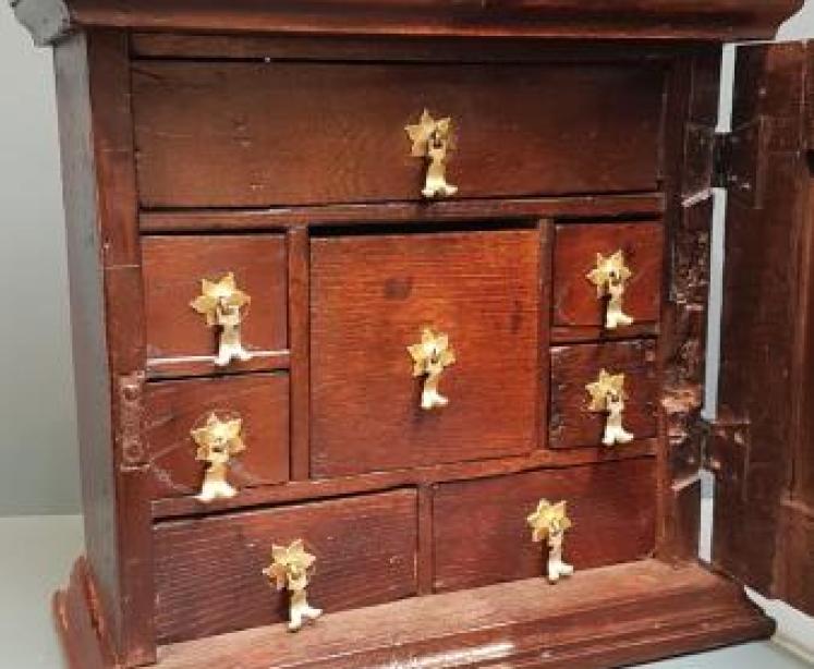 Charles II Oak Spice Cupboard - Image 2