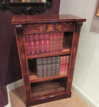 Top Quality 19th Century Sheraton Revival Open Bookcase