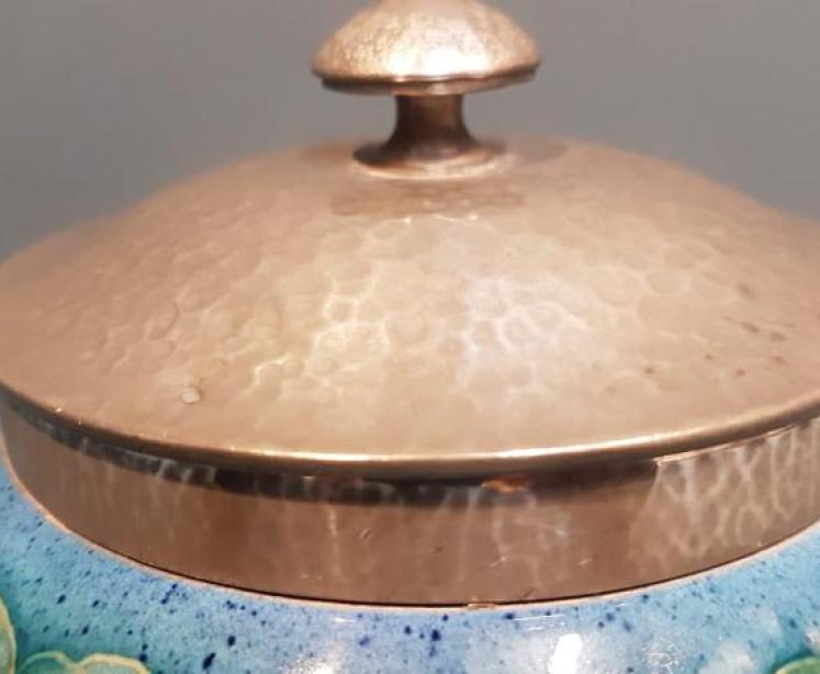 Moorcroft Moonlit Blue Pewter Top Biscuit Jar - Image 3