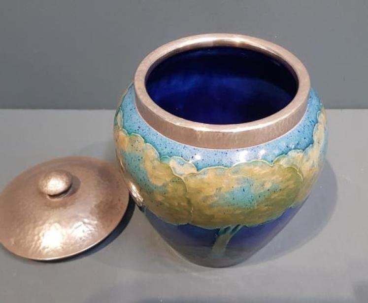 Moorcroft Moonlit Blue Pewter Top Biscuit Jar - Image 6