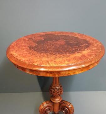 Victorian Burr Walnut Lamp Table