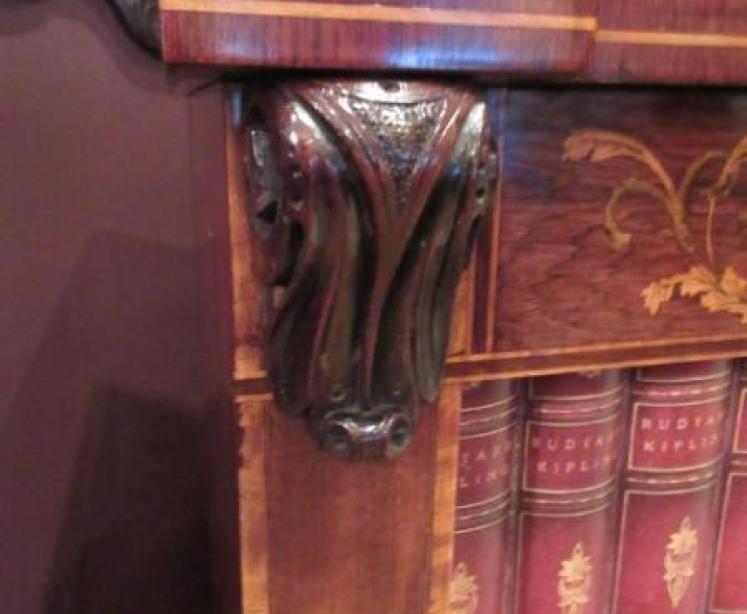 Top Quality 19th Century Sheraton Revival Open Bookcase - Image 4
