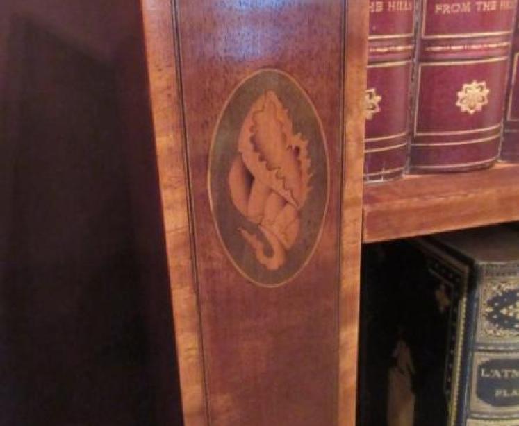 Top Quality 19th Century Sheraton Revival Open Bookcase - Image 5