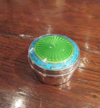 Immaculate Edwardian Silver Enamel Trinket Box