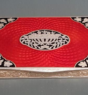 Outstanding Engine Turned Enamel Card Case