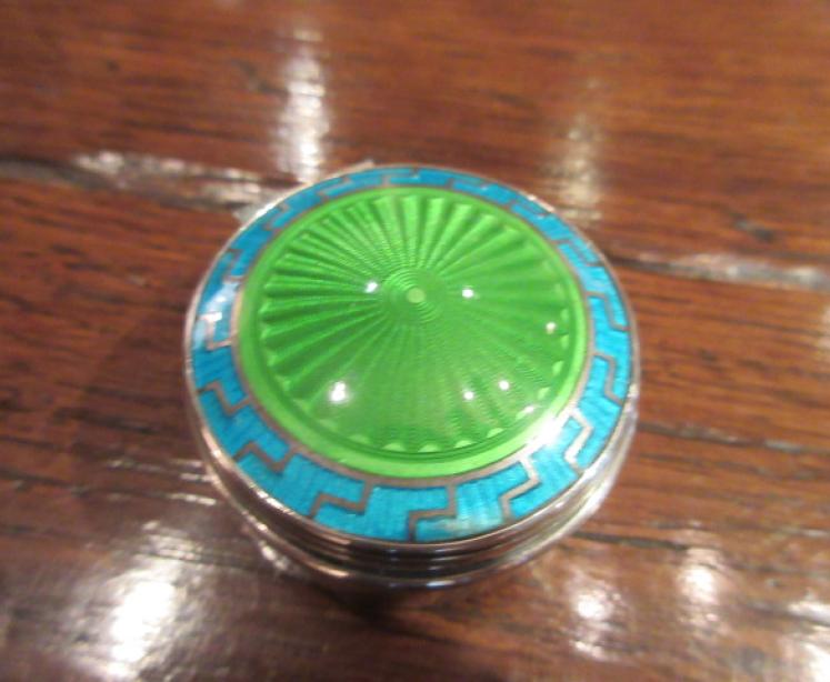 Immaculate Edwardian Silver Enamel Trinket Box - Image 2