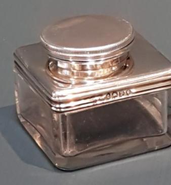 George III Silver Bayonet Travelling Top Ink Well