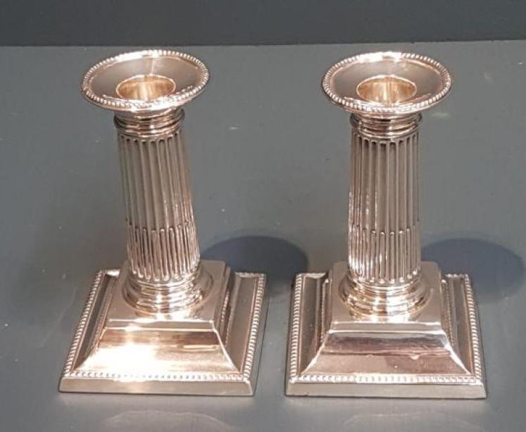  Pair of Victorian Silver Candlesticks - Image 2