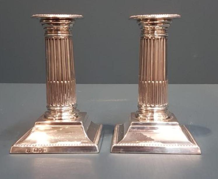  Pair of Victorian Silver Candlesticks - Image 6