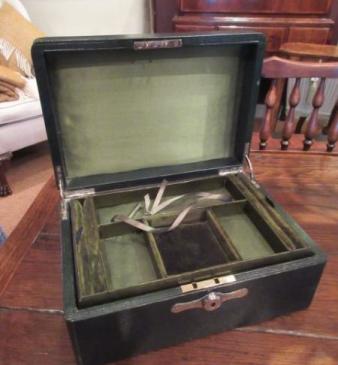 High Quality Edwardian Period Leather Jewellery Box