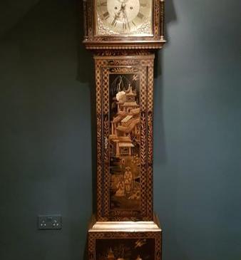 George III Chinoiserie Cased 8 Day Longcase Clock by Thomas Bullock