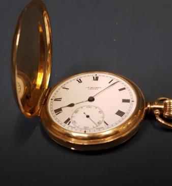 18ct Gold Hunter Pocket Watch by Benson