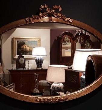 Edwardian Timber Gilt Oval Mirror 