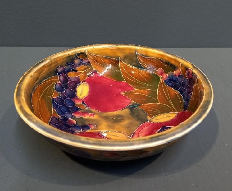 Early Moorcroft Pomegranate on Ochre Bowl - Image 3