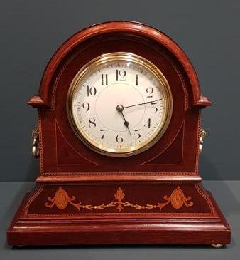Edwardian Inlaid Mahogany Mantel Clock