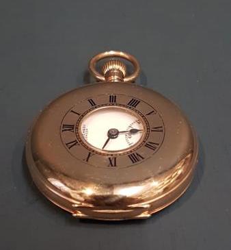 Benson Half Hunter 9ct Gold Pocket Watch