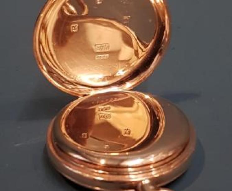 Benson Half Hunter 9ct Gold Pocket Watch - Image 4