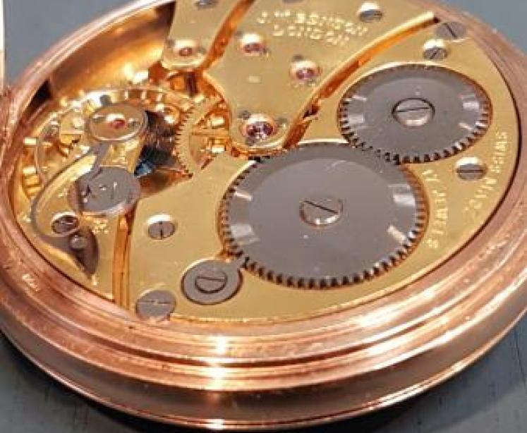 Benson Half Hunter 9ct Gold Pocket Watch - Image 5