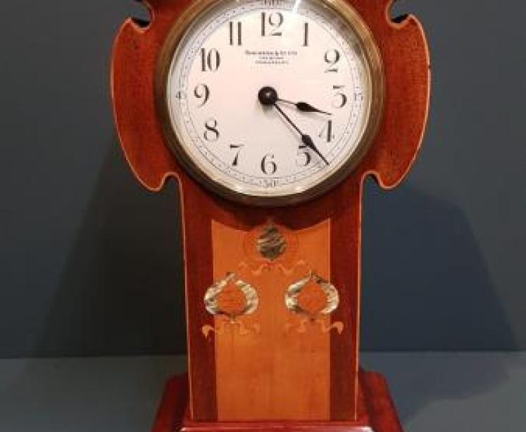 Fine Quality Art Nouveau Inlaid Mantel Clock - Image 1