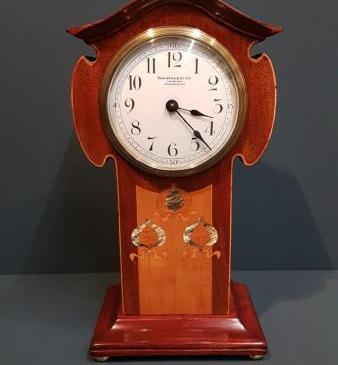 Fine Quality Art Nouveau Inlaid Mantel Clock