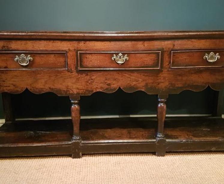 Outstanding George II Oak Open Pot Board Dresser - Image 1