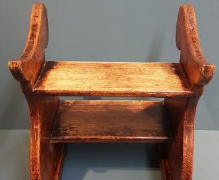 Set of Victorian Oak Library Steps - Image 4