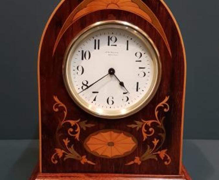 Edwardian Inlaid Rosewood Mantel Clock - Image 1