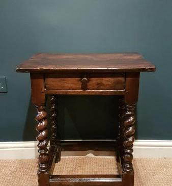 Small Proportioned William and Mary Period Oak Side Table