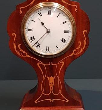 Fine Quality Edwardian Inlaid Mahogany Mantel Clock
