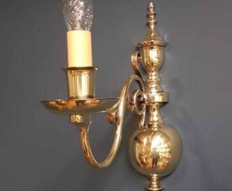 Matching Pair Edwardian Single Arm Wall Lights - Image 1