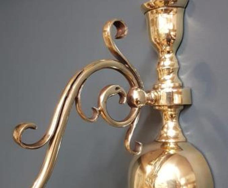 Matching Pair Edwardian Single Arm Wall Lights - Image 3