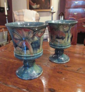 Superb Pair of Moorcroft Claremont Liberty's Vases