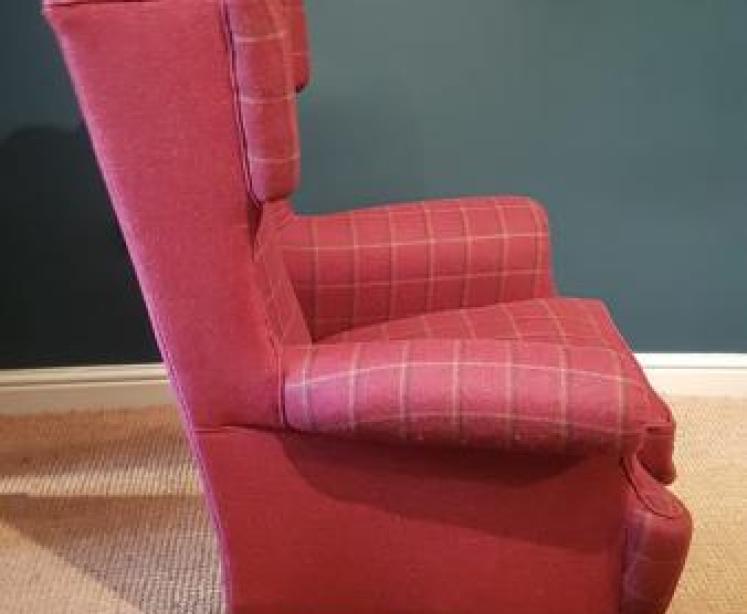 Superb Matching Pair of Edwardian Wing Back Arm Chairs - Image 2