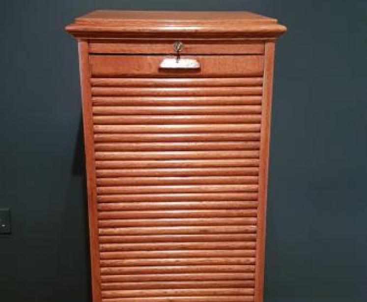 Edwardian Oak Sign Written File Cabinet - Image 4