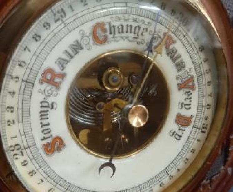 Victorian Walnut Cased Aneroid Barometer - Image 2