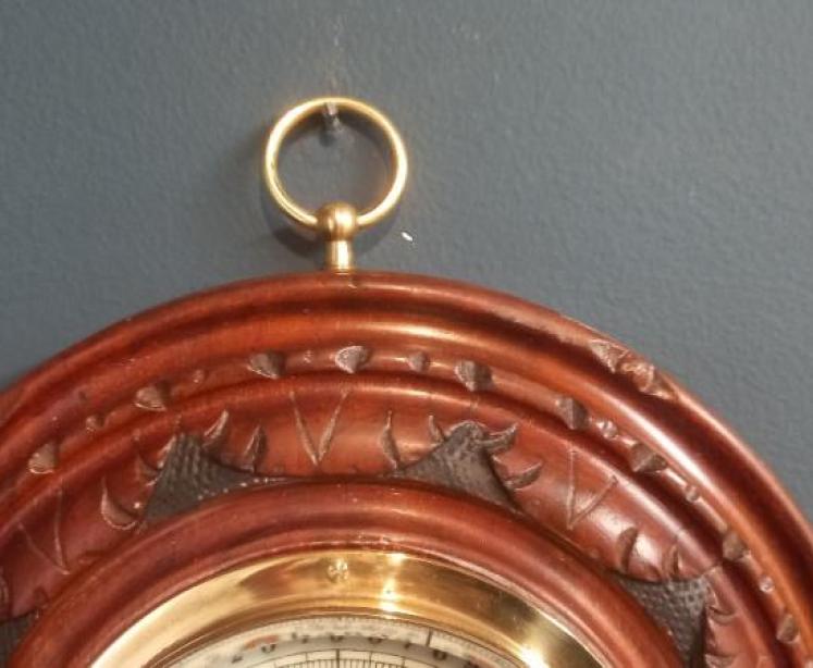 Victorian Walnut Cased Aneroid Barometer - Image 3