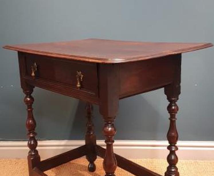 George II Oak Single Drawer Side Table - Image 3
