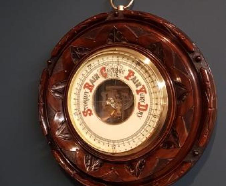 Victorian Walnut 12" Skeletonised Barometer - Image 2