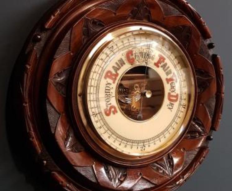 Victorian Walnut 12" Skeletonised Barometer - Image 3