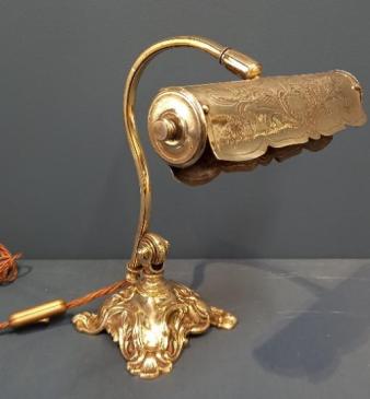 Victorian Cast Brass Adjustable Desk Lamp