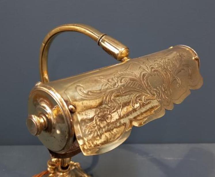 Victorian Cast Brass Adjustable Desk Lamp - Image 2