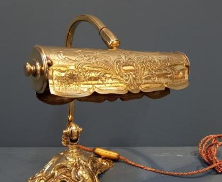 Victorian Cast Brass Adjustable Desk Lamp - Image 4