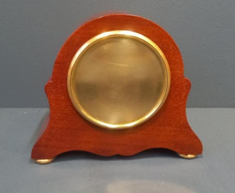 Small Edwardian Fruitwood Inlaid Mantel Clock - Image 5