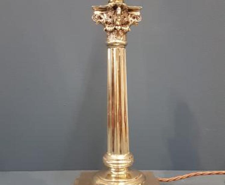 Edwardian Brass Table Lamp - Image 1