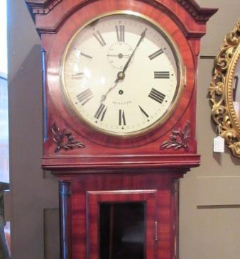 Fine William IV Period Flame Mahogany Regulator Clock