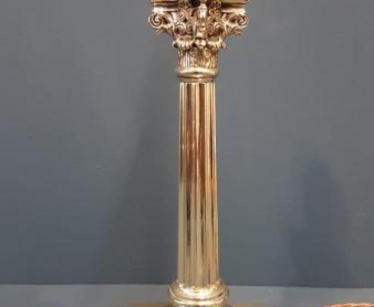 Edwardian Brass Table Lamp - Image 5